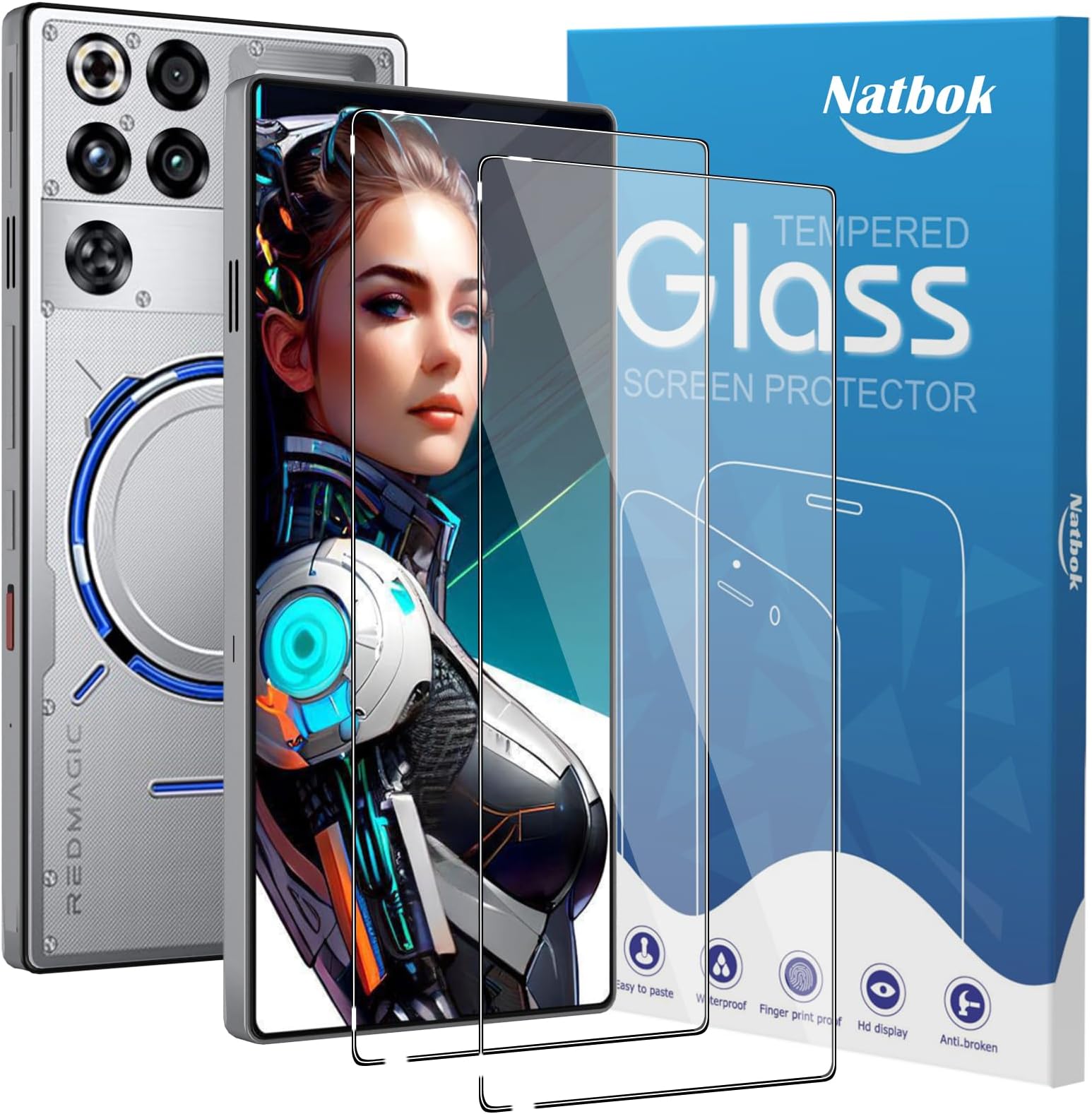 2 Pack Compatible with Red Magic 11 Pro Screen Protector,Full Coverage 9H Tempered Glass Film,HD Clear Scratch Resistant,Bubble-Free for RedMagic 11 Pro Screen Protector