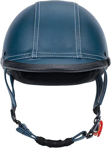 Miniatura 3 de Casco de motocicleta de cuero hecho a mano, casco retro de media cara para adultos, hombres y mujeres, casco ligero abierto 12 vintage para