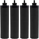 Water Filter Replacement for Berkey® BB9-2 Black Activated Carbon Filters, Compatible with Berkey® Gravity Water Filter System, Pack of 4