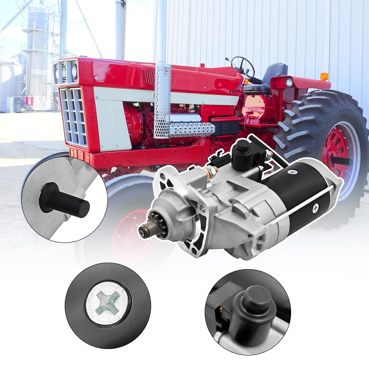 11 Tooth Gear 12V Starter 1113642 New Gear Reduction Starter for International Farmall 806D Diesel 1963 1964 1965 1966 1967 1968 Replace # 1113647 10461665