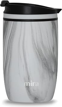 MIRA 12 oz Travel Coffee Mug - Insulated Stainless Steel Tumbler with Screw Lid - French Granite
