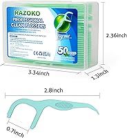 Vista 3 de RAZOKO Púas de hilo dental extra fuerte, palillos de dientes de menta fresca, 200