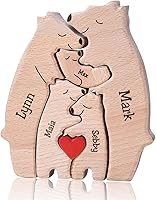 Vista 20 de Rompecabezas de madera personalizado con nombres familiares de 2 a 8, rompecabezas de madera de gato, rompecabezas de madera personalizable