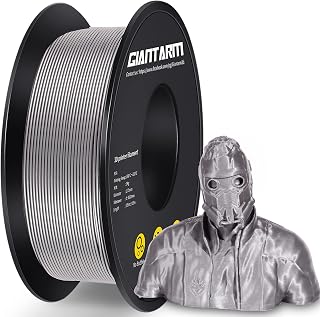 GIANTARM Silver 3D Printer PLA Filament 1Kg,Toughness Enhanced Filament with 1.75mm Dimensional Accuracy +/-0.03mm, 1080 Feet per Roll, Vacuum Packaging, for Most 3D FDM Printer