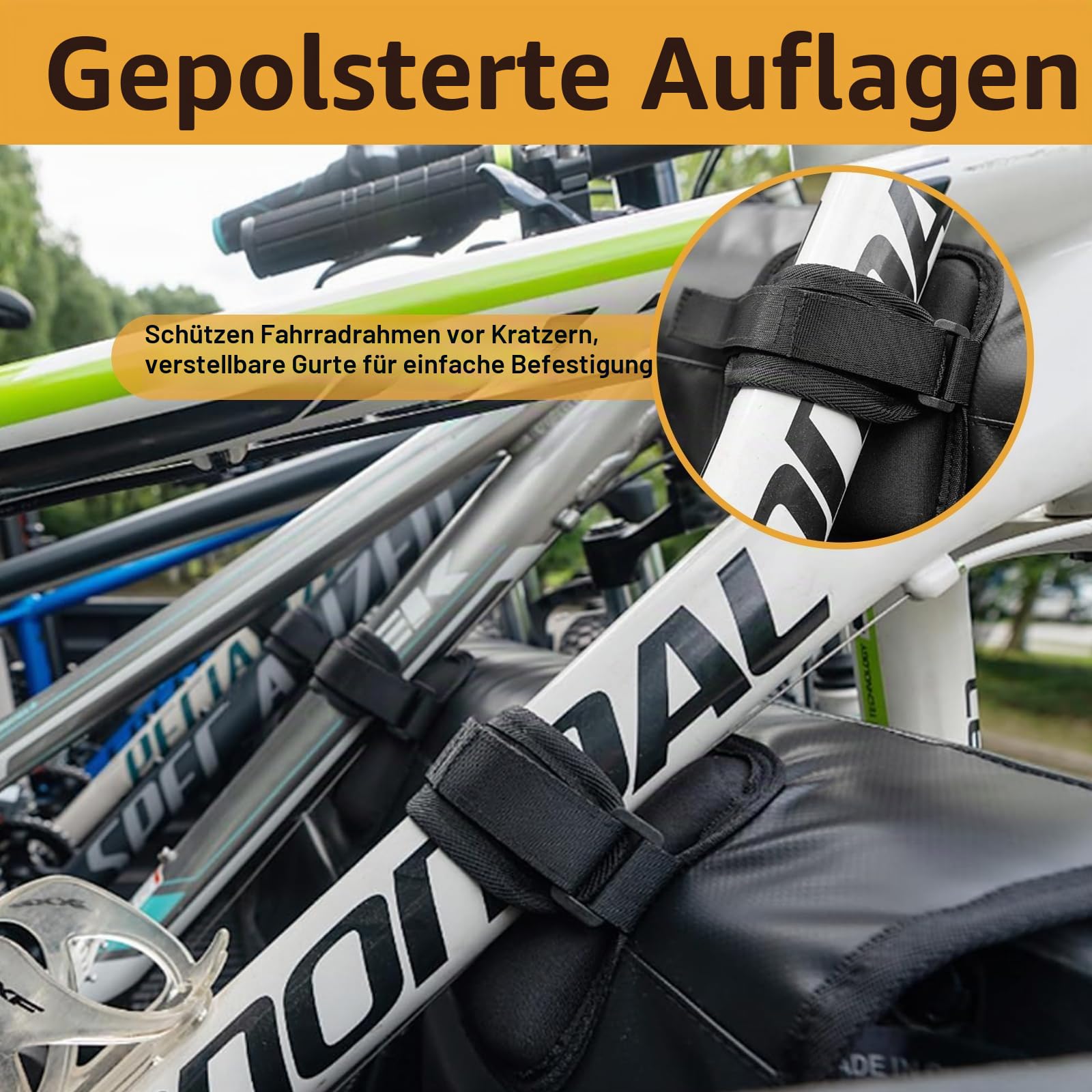 aleawol Heckklappen-Fahrradpolster 132 cm breit, Heckklappen-Schutzpolster Pickup-Heckklappenpolster hält bis zu 5 Fahrräder, LKW-Fahrradpolster mit 2 Werkzeugpaketen Heckklappenabdeckung für MTB