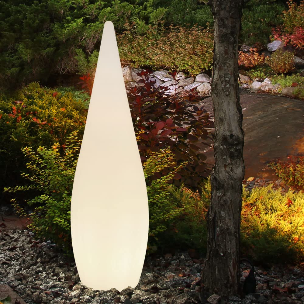 Außen Stand Steck Lampe Veranda Deko Steh Leuchte Terrassen Strahler Tropfen-Form im Set inkl. LED Leuchtmittel