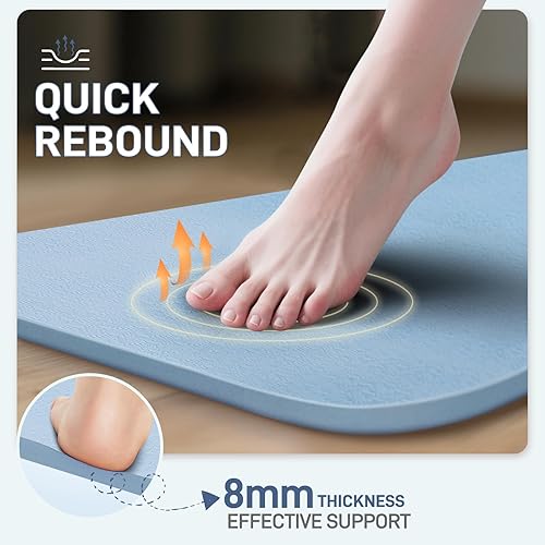 Miniatura 4 de Tapete de yoga plegable para viajes, de 72 x 32 x 0.32 pulgadas, tapete de ejercicio plegable de 0.315 in de grosor, tapete de pilates