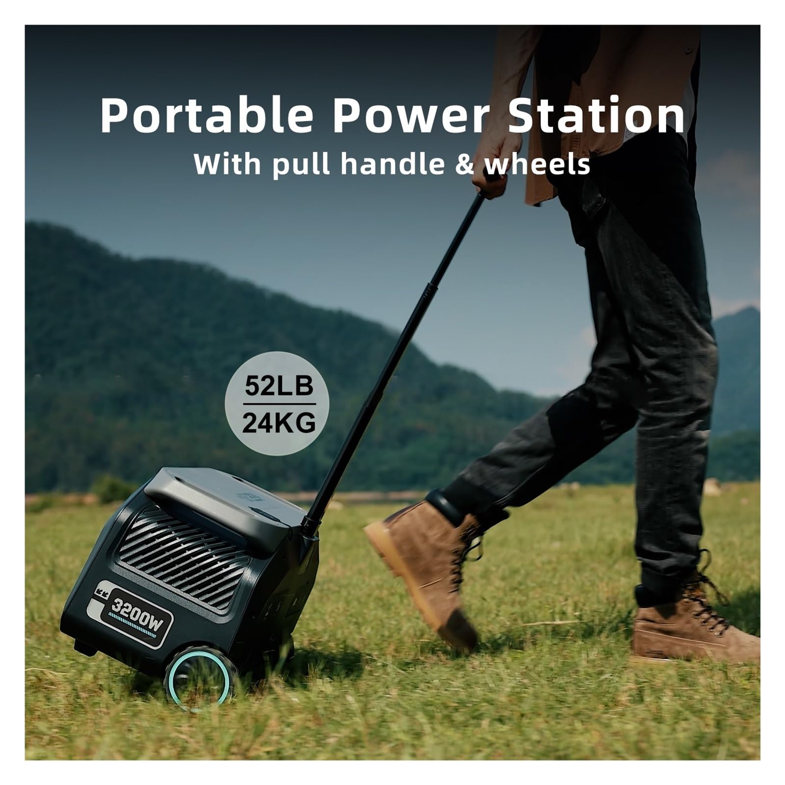 Centrale Elettrica Portatile P3200 Da 3200 W (uscita Massima 6400 W) Batteria Con Durata 2048 Wh Carrello Uscita AC V For Camper Campeggio Durata Della Batteria Ultra-Lunga