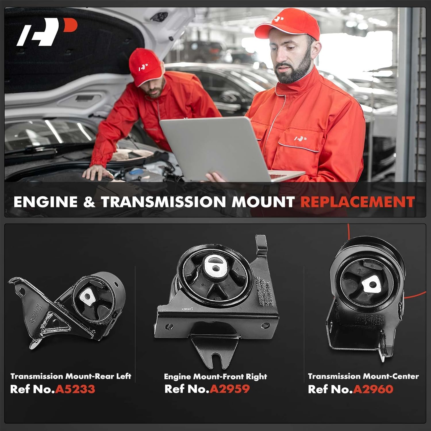 A-Premium 3PCS Engine Motor Mount and Transmission Mount Kit Compatible with Dodge Grand Caravan, Caravan & Chrysler Town & Country, Grand Voyager & Plymouth Grand Voyager, Automatic Transmission