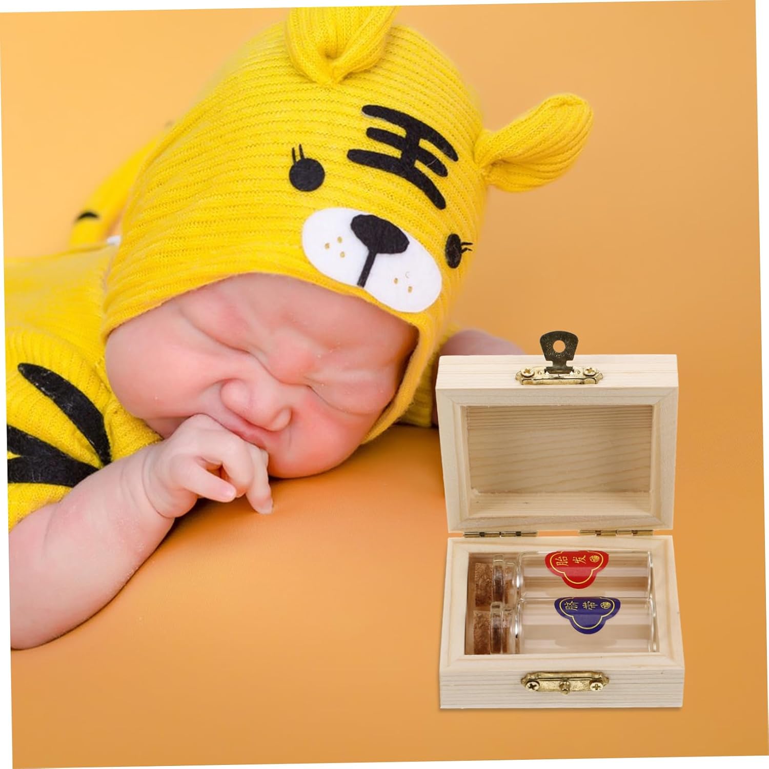 HANABASS Baby Lanugo Umbilical Cord Keepsake Box with Storage Bottles for Fetal Hair and Newborn Memory Preservation Infant Gift