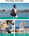 BAGSMART Sac de gym pour les femmes, Sac de yoga avec matelas transversal avec humide & Poche sèche, 15L Carryall pour épaule de gym pour fin de semaine, noir