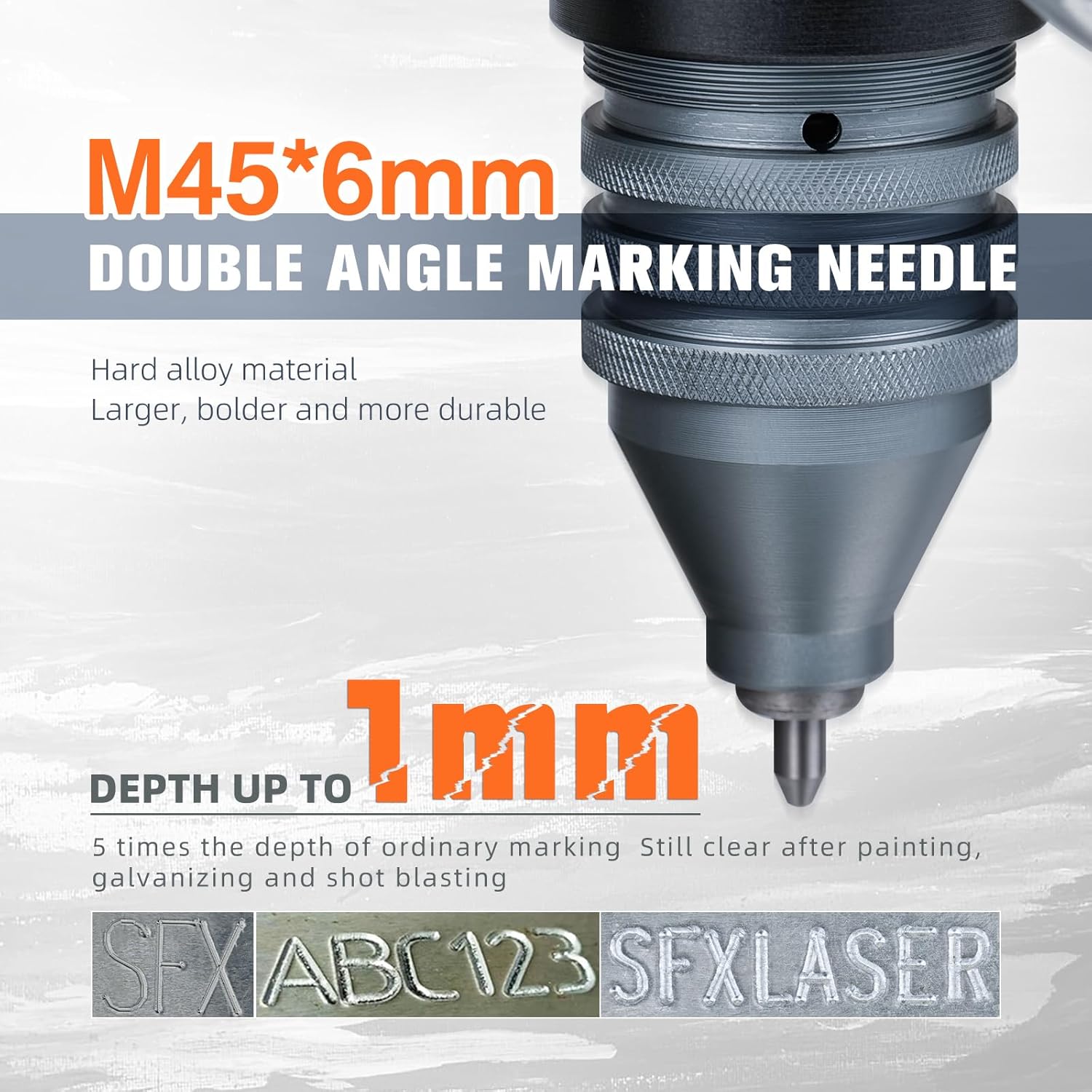 LYXC Carbide Marking Needle for SFX Pneumatic Marking Machine Deep Marking (ZS-Marking-15080, φ6*110mm)