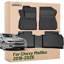 Car Floor Mats Replacement for Chevrolet Chevy Malibu 2016-2025 Not Fit Hybrid or Limited Heavy Duty TPE Liner Custom Fit All Weather Waterproof Protection Full Set Coverage Carpets