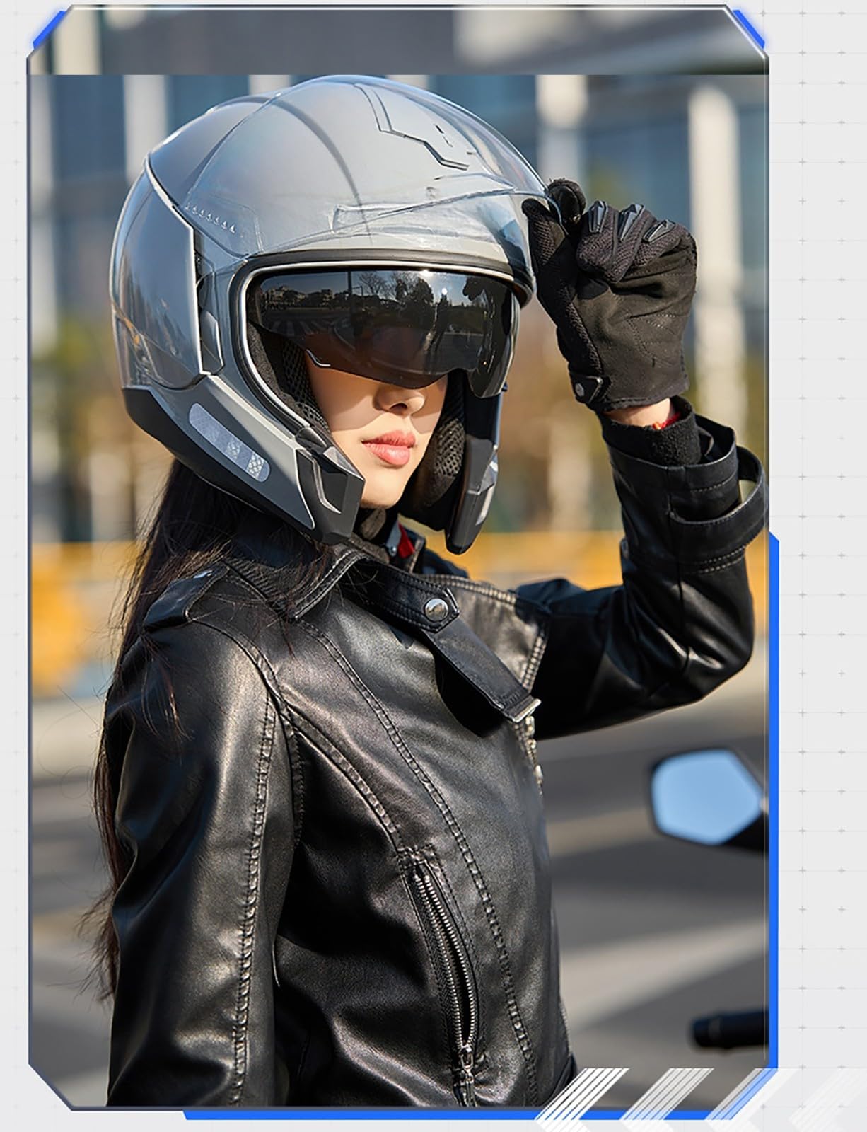 Kask motocyklowy otwarty dla dorosłych (mężczyzn i kobiet), kask motorowerowy, skuter i cruiser z wizjerem, skorupa ABS w połączeniu z warstwą buforową EPS, zatwierdzony DOT/ECE.