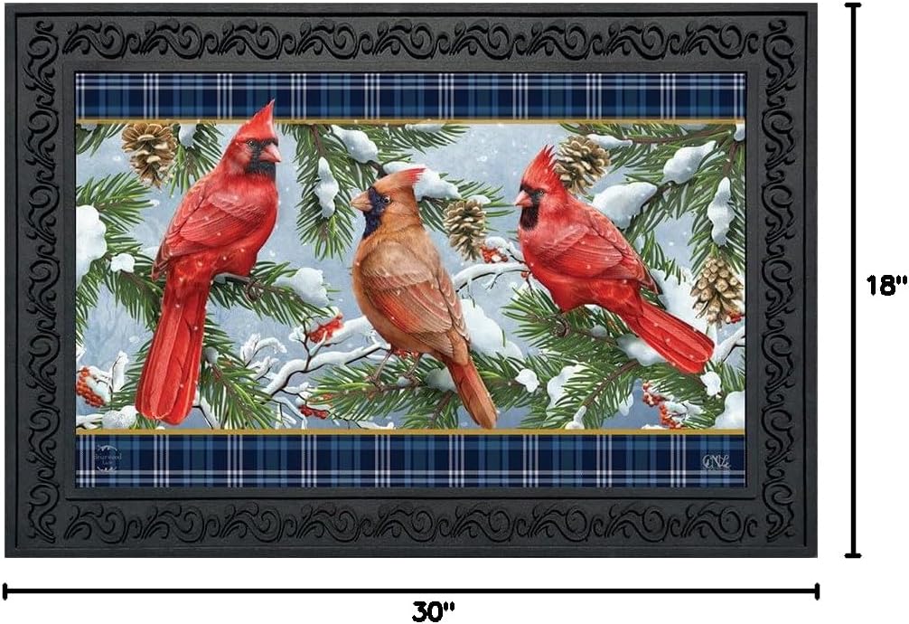 Briarwood Lane Wintertime Cardinals Doormat