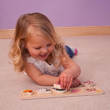 Bigjigs Toys Chunky Lift and Match Farm Puzzle
