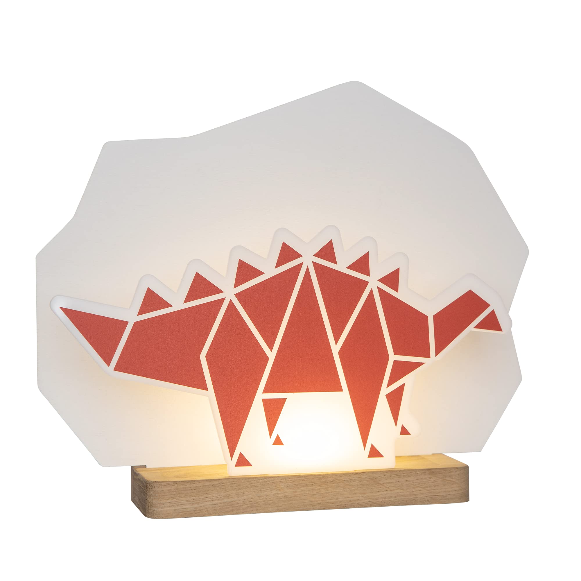 Elobra Lámpara para niños, dinosaurio, lámpara LED, lámpara de mesa, lámpara de noche, lámpara de escritorio, luz de ambiente para habitación infantil y habitación de bebé, sistema de enchufes