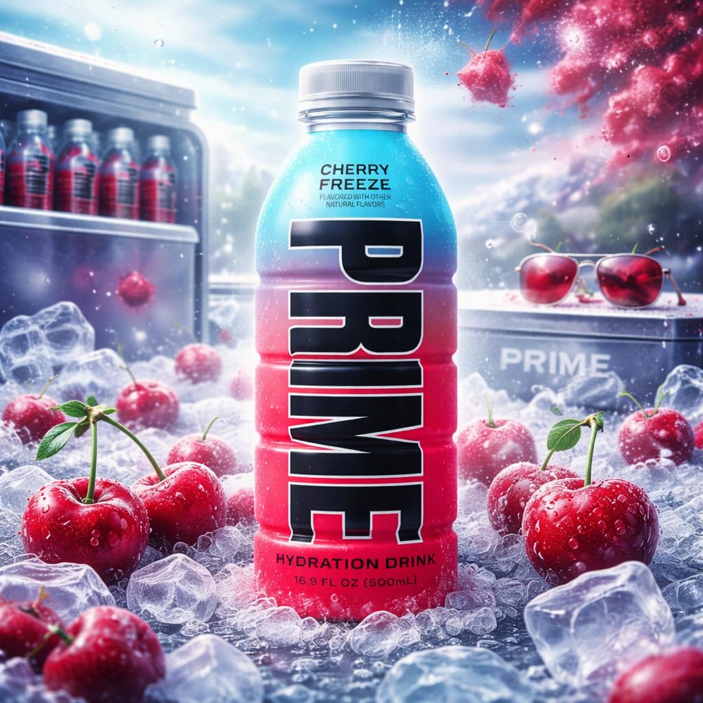 PRIME Hydration Drink – Cherry Freeze Flavor – 500mL Bottle (16.9