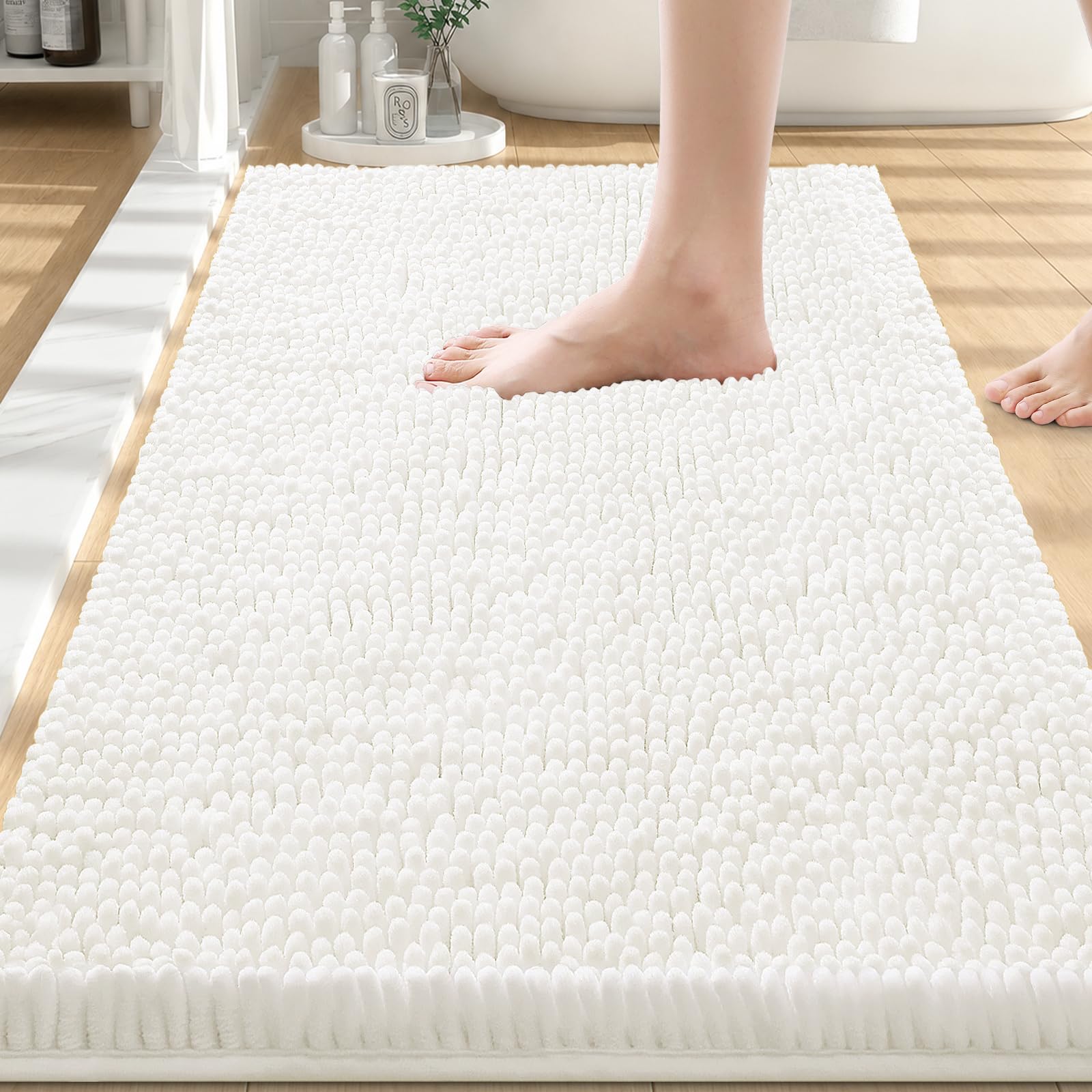 Smiry Bathroom Rugs 30X20, Luxury Chenille Extra Soft Absorbent Bath Mat