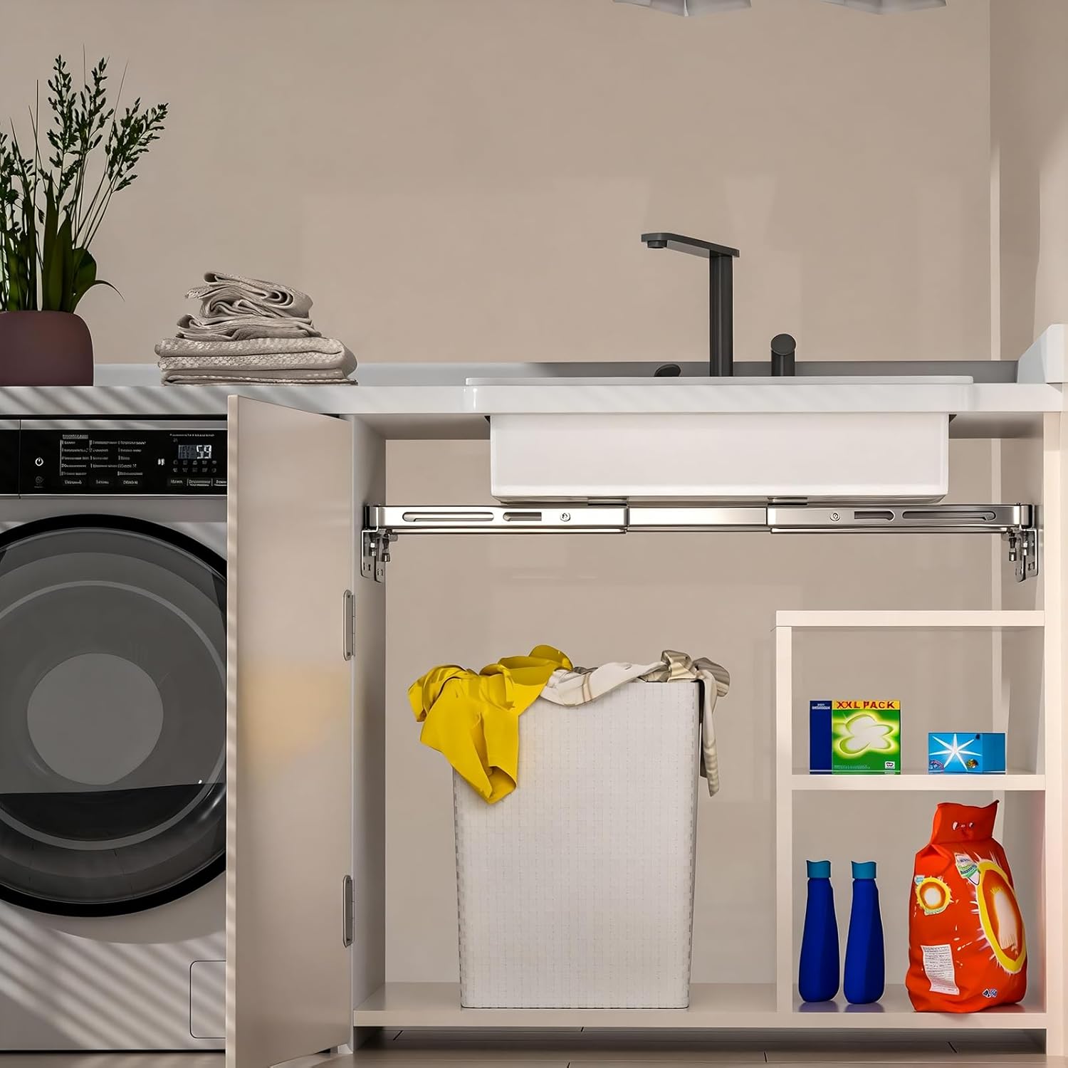 Undermount Sink Brackets Support Kit, Adjustable Heavy Duty Stainless Steel Undermount Sink Repair Braces for Kitchen & Bathroom Sinks 28–39.4 Inch (2 Pack)