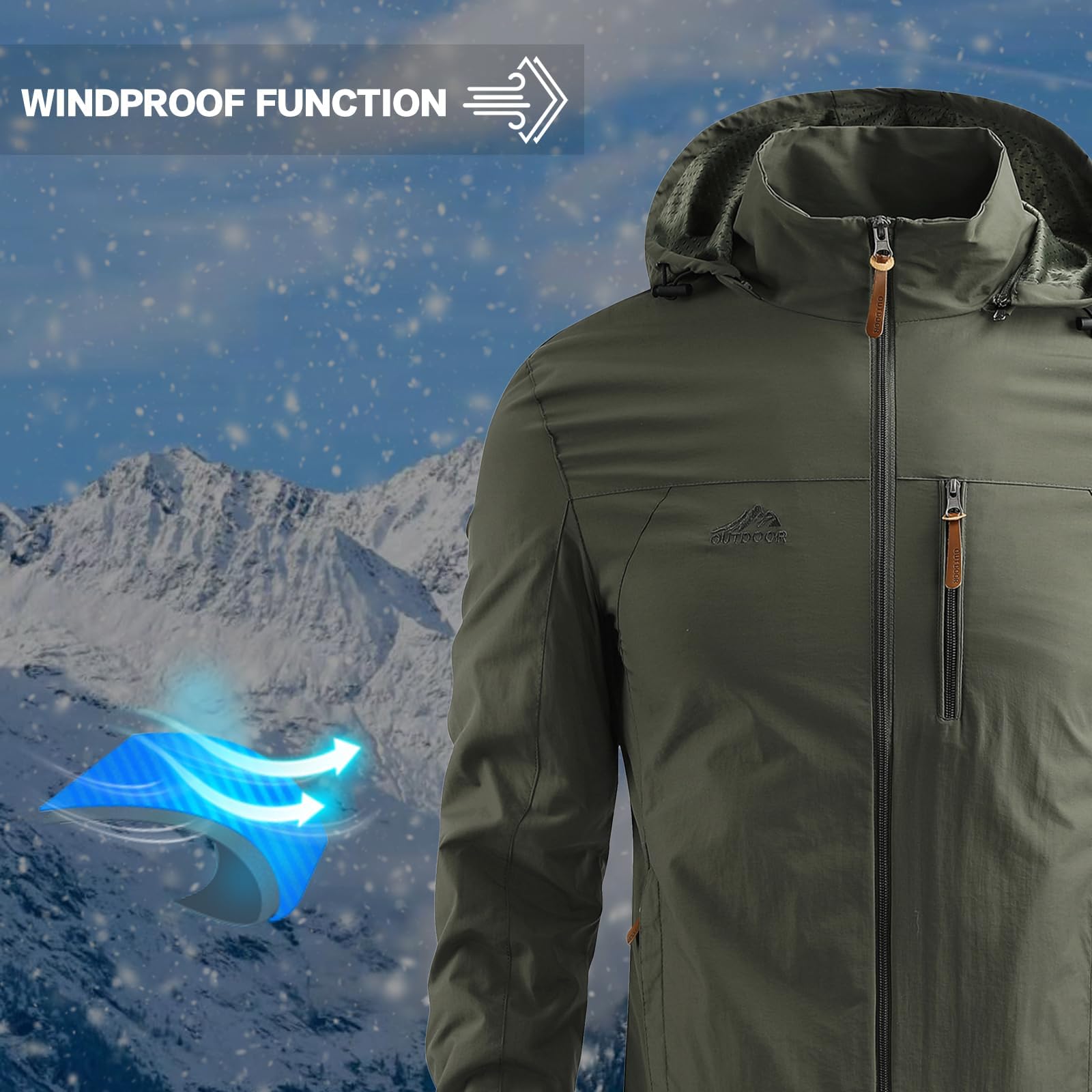 Veste imperméable d'extérieur personnalisée pour homme, logo personnalisé, texte, coupe-vent, manteau de pluie