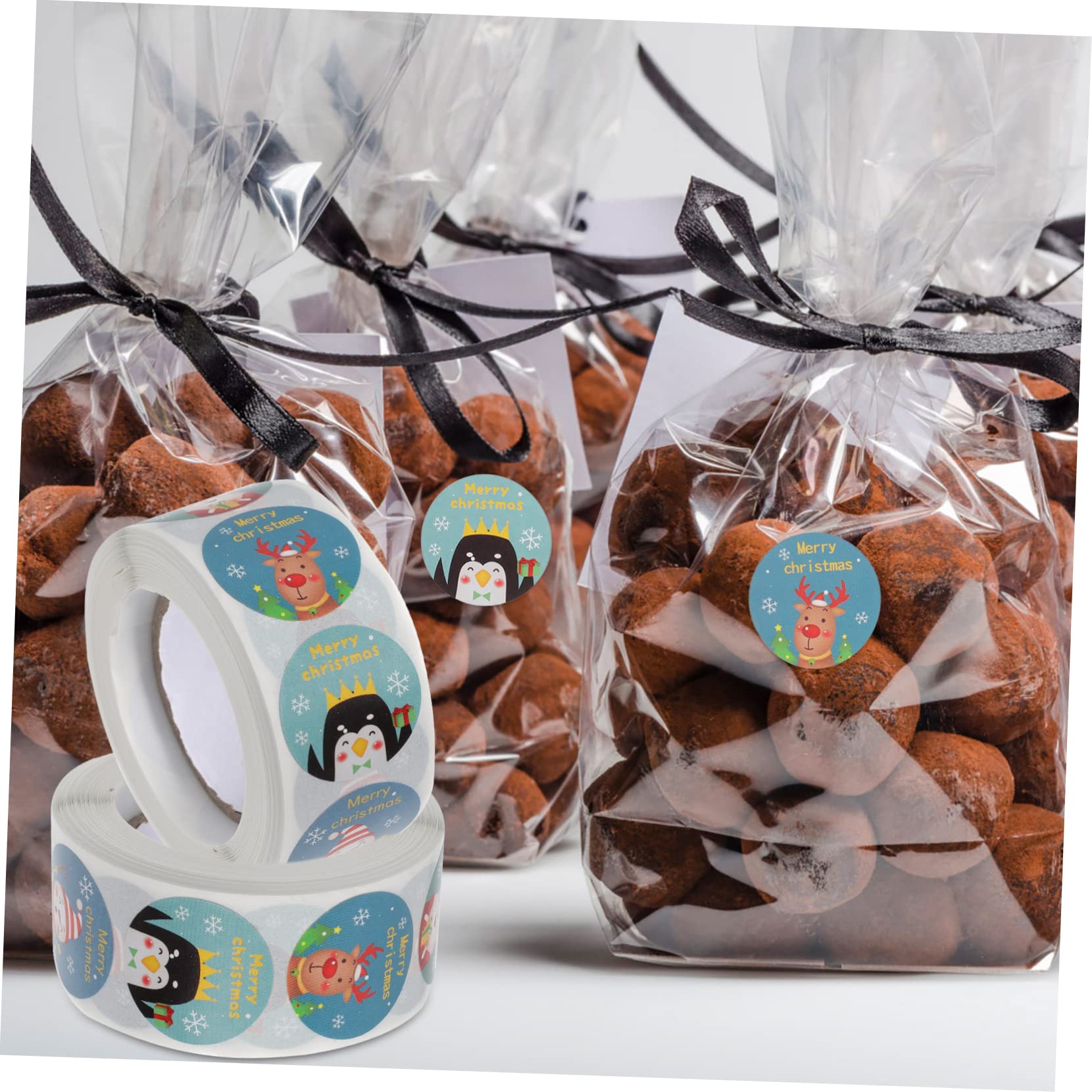 Tofficu 6rotoli Adesivi Natalizi Decorativi Di Etichette Per Regali e Biglietti Di Auguri Perfetti Per Pacchetti e Progetti Fai Te Durante Natale