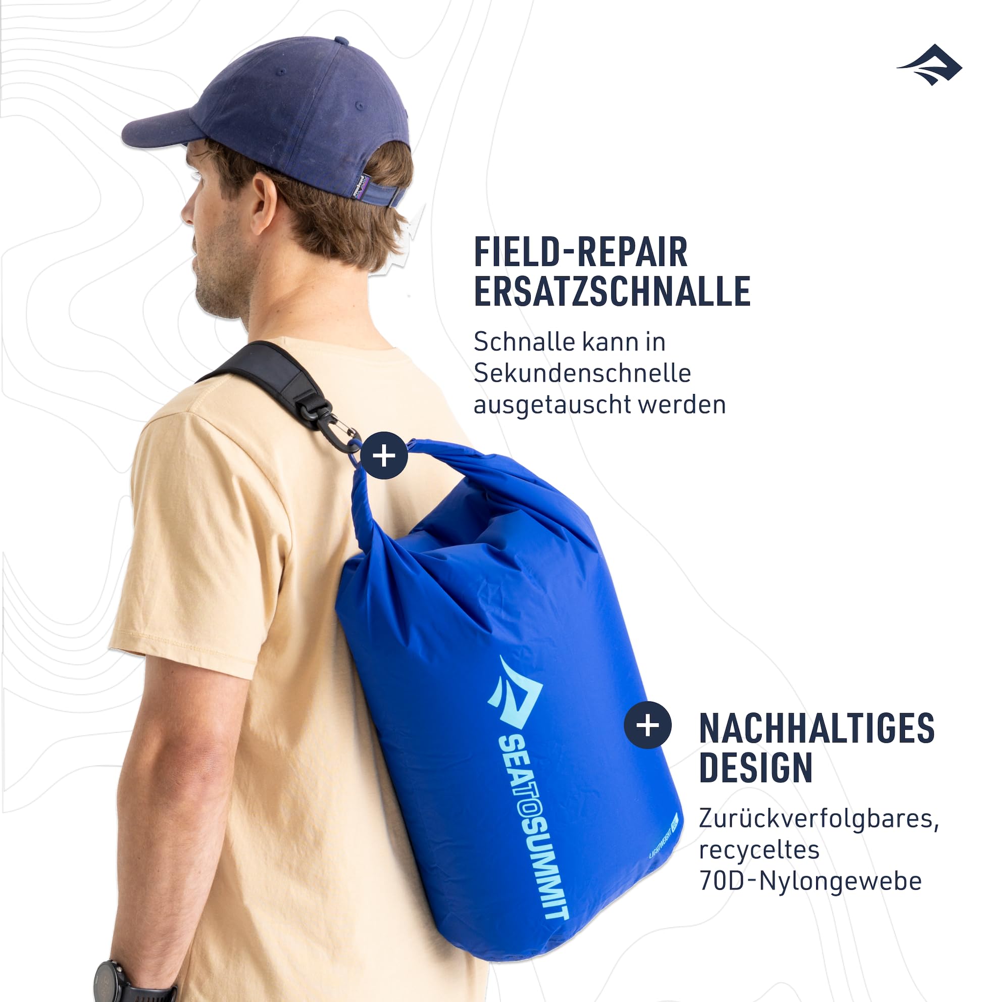 Sea to Summit - Lightweight Dry Bag Set (3L, 5L, 8L) - wasserdichte Trockentaschen - Rollverschluss - Recyclingmaterial - Befestigungspunkt am Boden & D-Ring - Für Wanderungen & Paddelsport