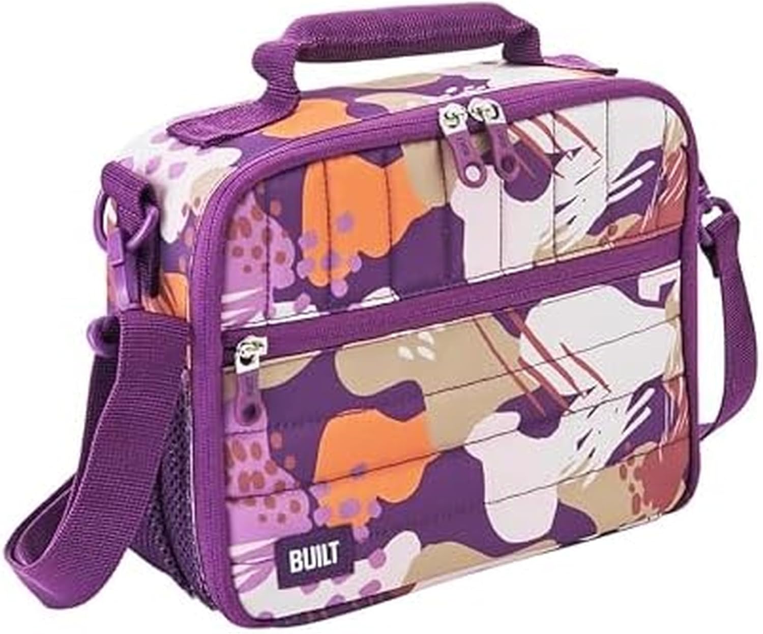 Built Puffer Water-resistant Polyester Lunch Box, Lightweight Insulated and Reusable with Detachable Adjustable Strap, Forest Green