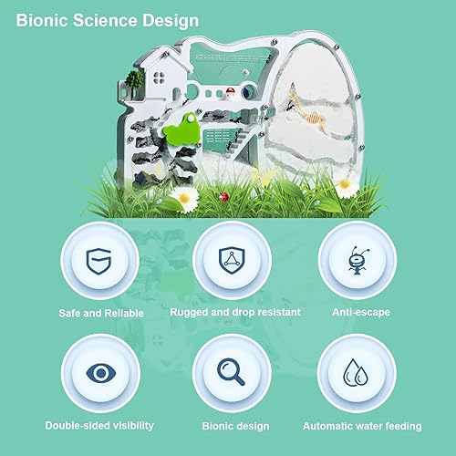 Miniatura 3 de Gran castillo de granja de hormigas de arena, hábitat de hormigas con excavación de dinosaurios para estudiar el comportamiento del ecosistema de