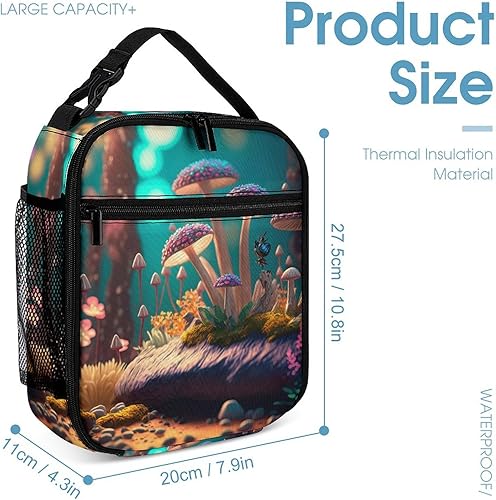 Miniatura 2 de TIMAILOR Magic Mushroom Lunch Bag Tote,Insulated Lunch Bag,Cute Lunch Bag for Women,Resuable Lunch Box,Bolsa De Almuerzo Para Mujer,MGTM32