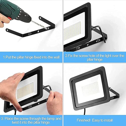 Miniatura 5 de MIHEAL Foco de luz de inundación LED ultrafino de 10 W, 20 W, 30 W, 50 W, 100 W, lámpara de búsqueda LED, reflectores de 110 V para jardín al aire