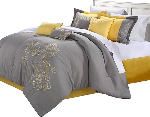 Miniatura 3 de Chic Home Juego de edredón bordado, 8 piezas.