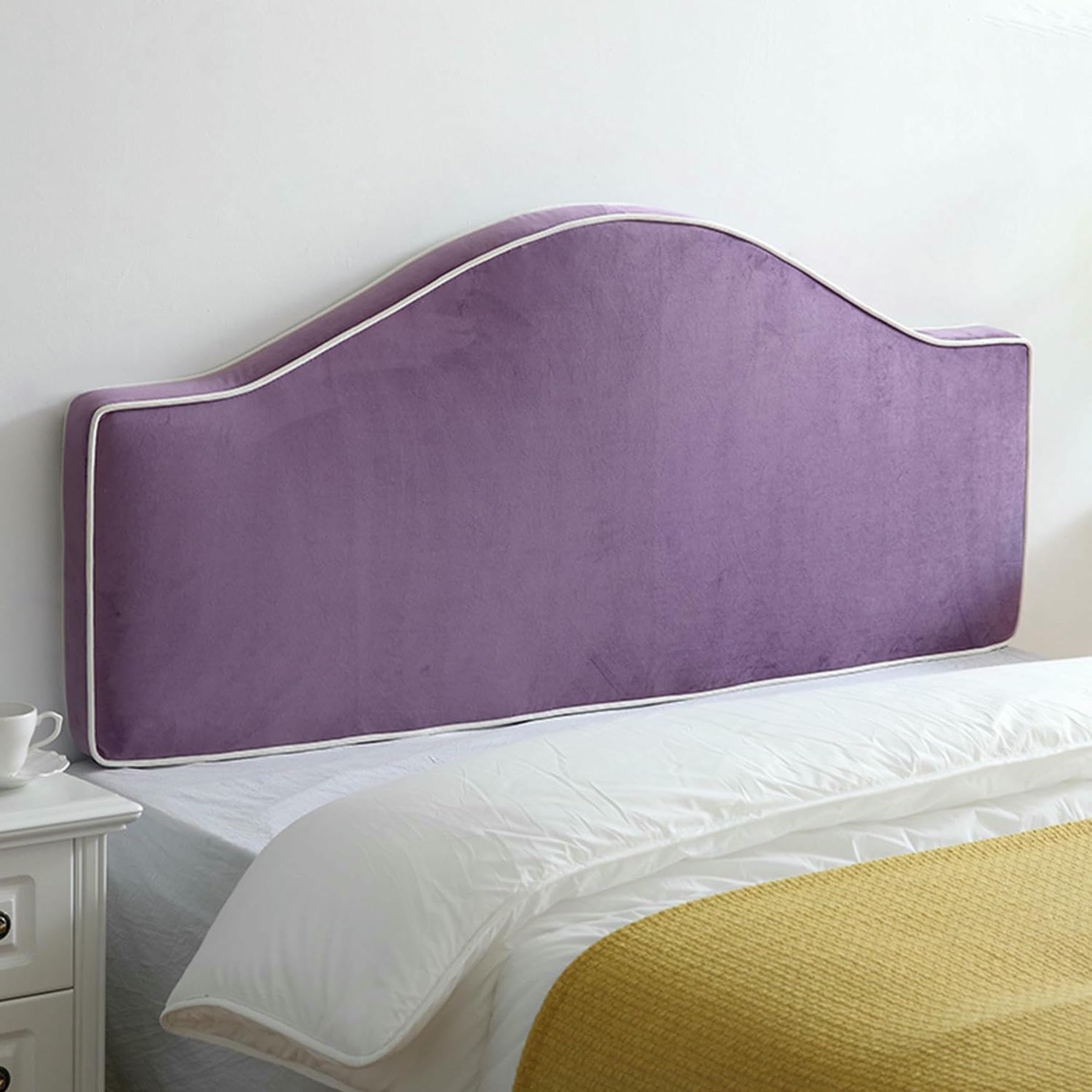 Couette de tête de lit courbe violette 135 cm pour dossier rembourré enfant