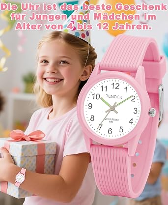 Analogue Children's Watches for Boys Girls Children's Watches Time Learning 5ATM Waterproof Children's Watch Easy to Read for Age 4-12 Children Large Birthday Gifts