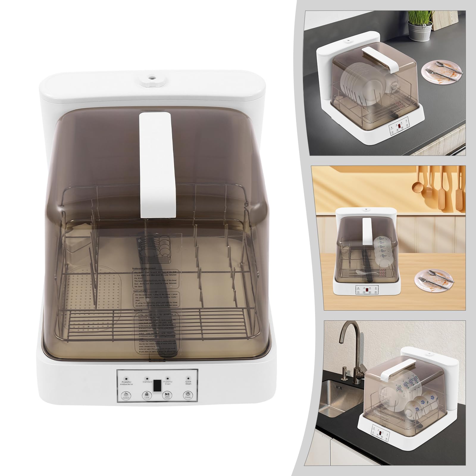 Lavastoviglie portatile, lavaggio automatico con serbatoio, spruzzatore girevole a 360°, diverse modalità di pulizia, ideale per piccole case, appartamenti, dormitori e altro ancora