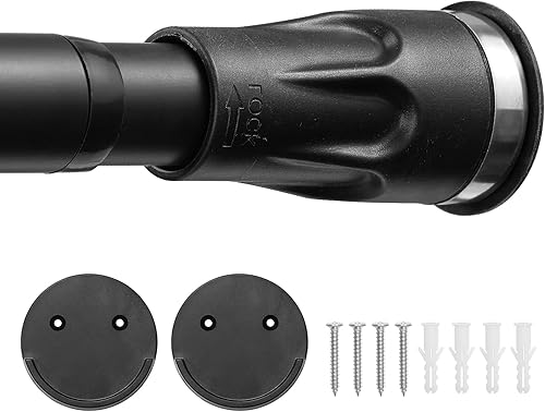 Barra de cortina de ducha, barra de cortina de ducha blanca expandible con resorte, barra de tensión ajustable de 43 a 73 pulgadas, no se oxida