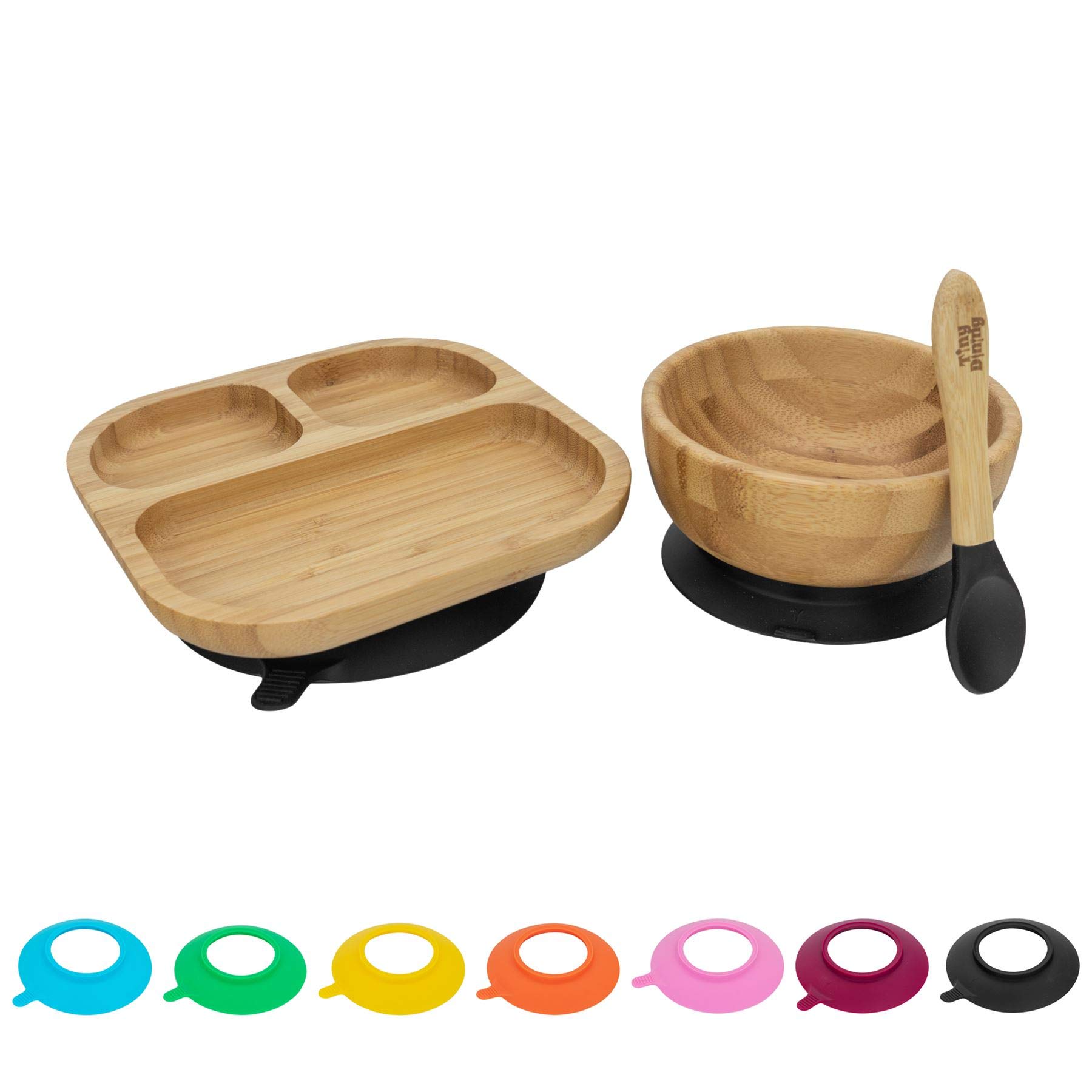 Tiny Dining Silicone Bamboo Plate Suction Cup - Navy Blue | At B&Q
