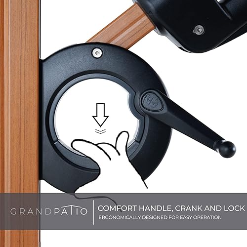 Miniatura 7 de Grand patio Sombrilla de patio de 10 pies, sombrilla voladiza de aluminio con toldo redondo, sombrilla compensada al aire libre para patio, jardín