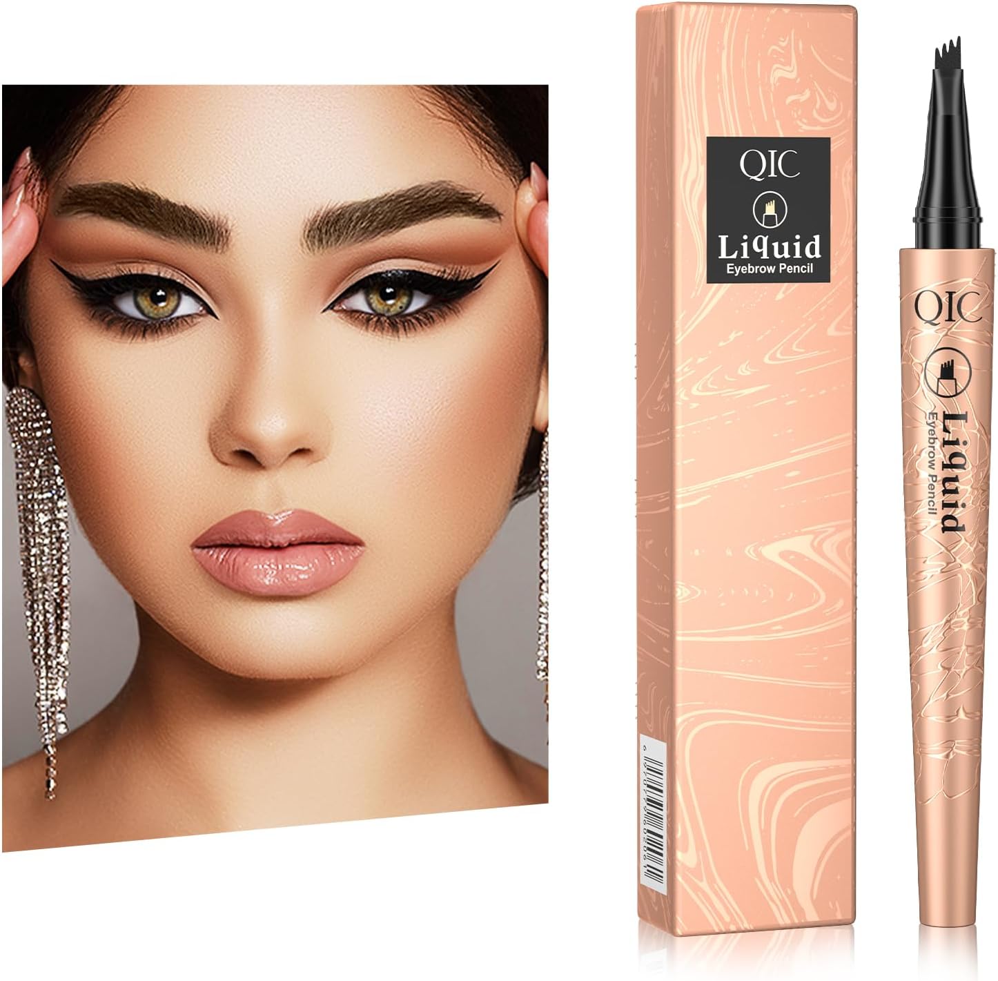 ANYPER Eyebrow Pencil in Dark Brown, High Performance Waterproof Brow Pencil, Smear-Resistant with 4 Tip Microblade Pen, Long-Wearing, Naturally Attractive Eyebrow Pencil for Women (#2 Dark Brown)