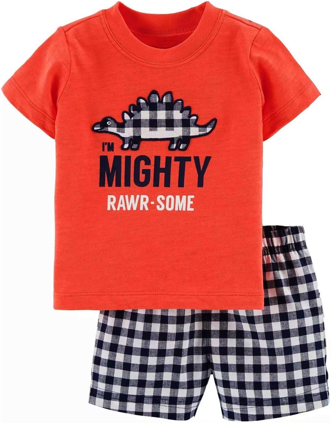 Funnymore Toddler Boy Cotton Summer Short Sleeve T-Shirt and Short Set