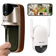 anyfree Solar Video Doorbells Camera Wireless with Chime Pro (2nd), 2K HDR Wide-Angle, AI Smart Motion Detection, 2.4/5G WiFi, 2-Way Talk, No Subscription Local/Cloud, Night Vision, Works with Alexa