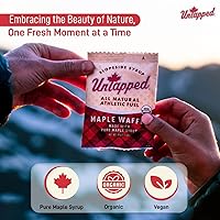 Vista 3 de UnTapped Waffles orgánicos de arce de 1.1 oz cada uno, caja de 16 – Snacks deportivos de resistencia endulzados con jarabe de arce real y azúcar