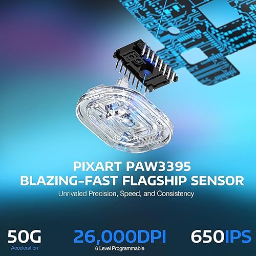 Miniatura 6 de MANBASNAKE Attack Shark X3 - Mouse inalámbrico para juegos, 1.73 oz, ligero, triple modo, ergonómico, sensor PAW3395 26K DPI, duración de la batería