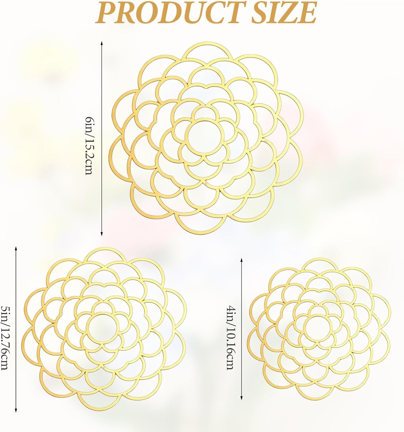 Flower Arrangement Holder Set 3Pcs - Stainless Steel Floral Grid Organizer - Wire Frog Insert for Vases Bouquets DIY Home Decor (Gold-A) image 2