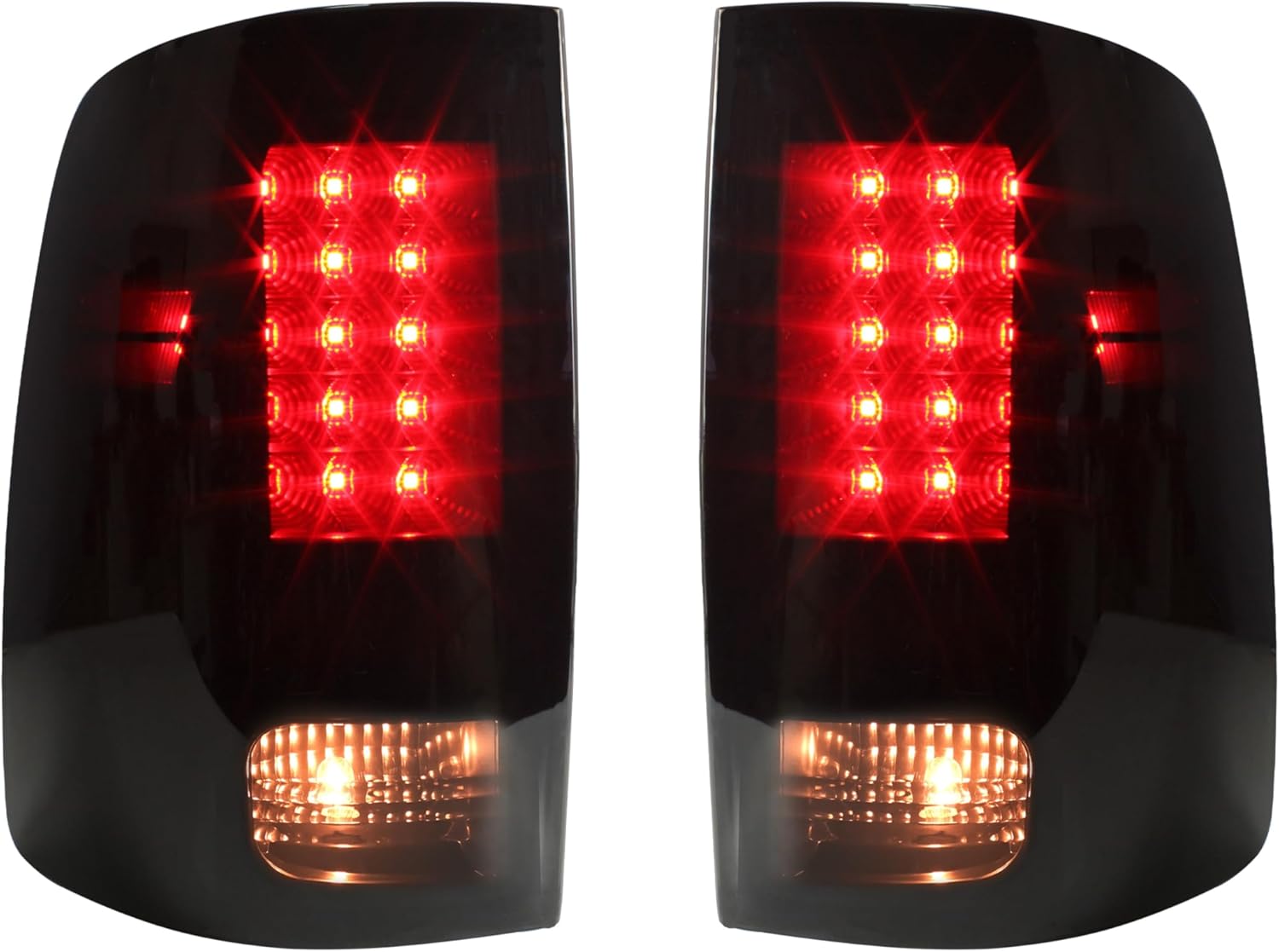 KEWISAUTO LED Tail Lights for Dodge RAM 1500 2500 3500 09-18, Smoked Black LED Taillights Brake Rear Lamps for Dodge RAM 1500 2009-2018 / RAM 2500 3500 2010-2018 Accessories (2PCS)