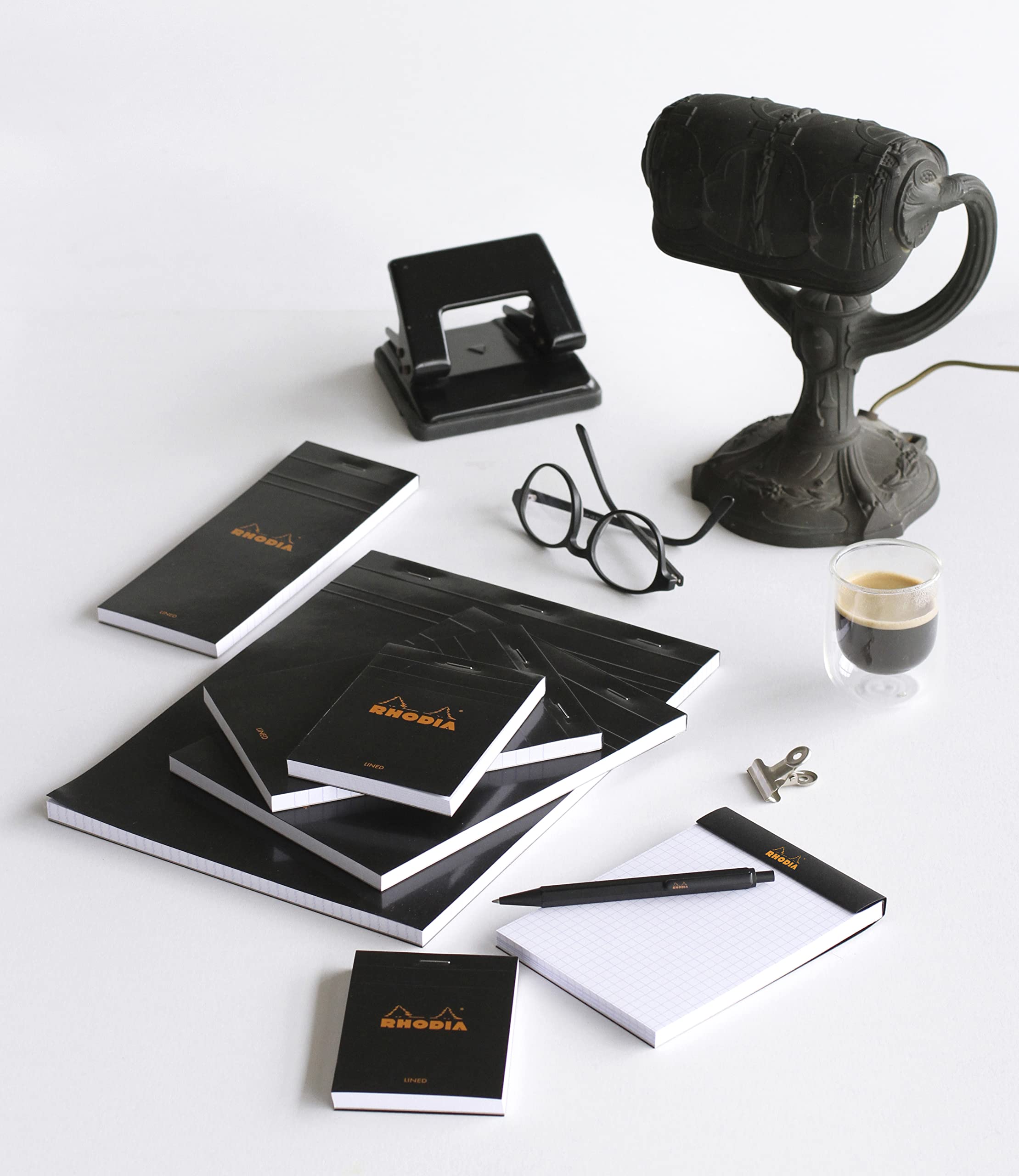 RHODIA 180009Cpack - Notitieblok nr. 18 zwart - A4-80 afneembare vellen