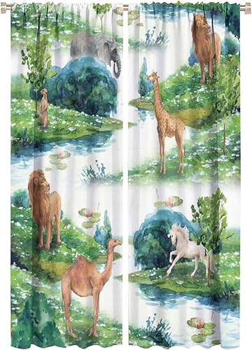 Miniatura 9 de Cortinas de arte abstracto bohemio William Morris, estilo retro de mediados de siglo, con diseño floral de pájaros, cortinas opacas con aislamiento