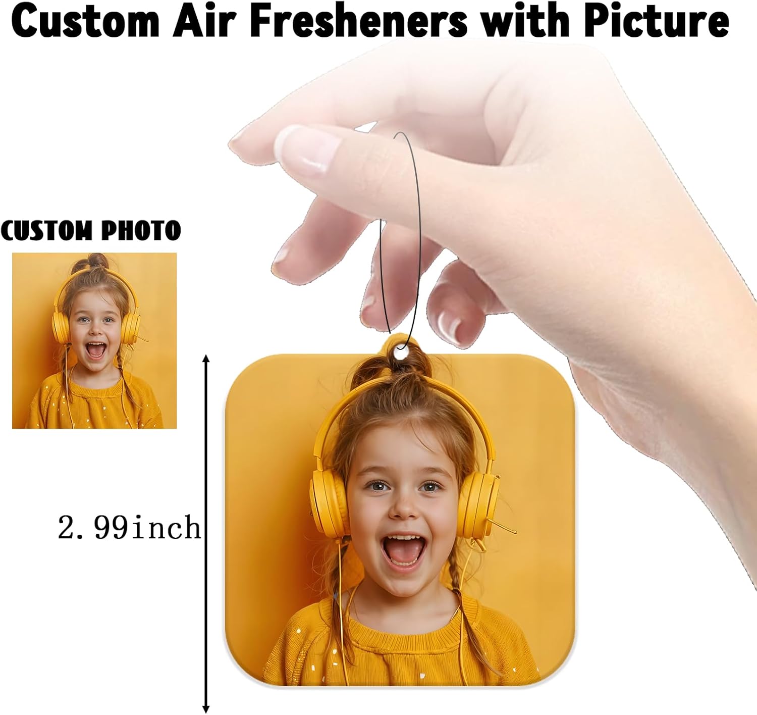 Generic 100Pcs Custom Logo Car Air Freshener - Personalized Car Air Fresheners Bulk, Ocean, Strawberry, Peach, Blue Bell, Berry, Lavender Scents, Cotton + Pulp, Hanging Paper