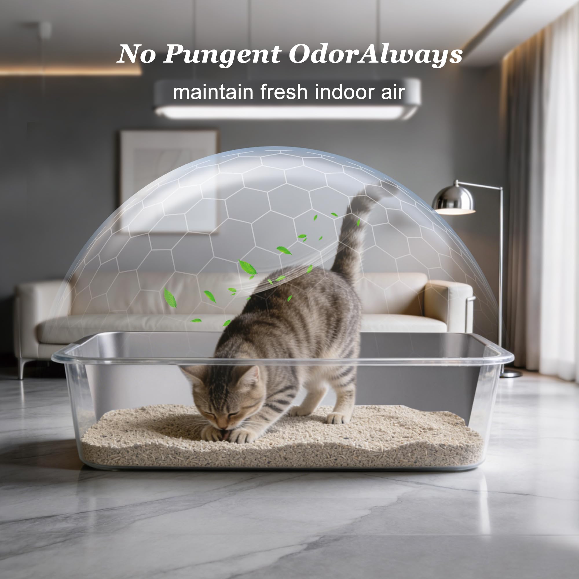 Roestvrijstalen Kattenbak - Gesloten, Geurbestendig en Groot - Katten Roestvrijstalen Kattenbak - Gesloten, Geurbestendig en Groot - Katten