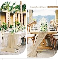 Vista 110 de Showgeous 10 Pack Baby Pink Cheesecloth Table Runner 10FT Long Semi-Sheer Gauze Table Runner Boho or Rustic Wedding Decor for Wedding Decor Arch